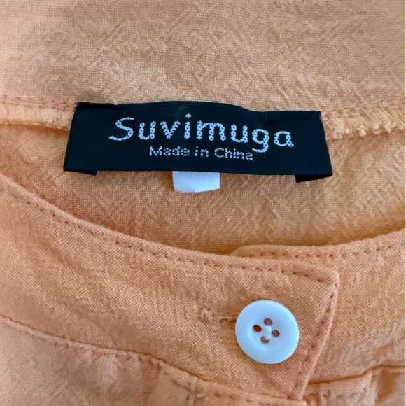 Orange Button-Front Dress - Picture 6 of 7